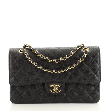 Chanel Vintage Classic Double Flap Bag Quilted Caviar Medium