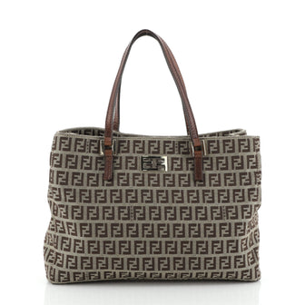 Fendi Vintage Shopping Tote Zucchino Canvas Small