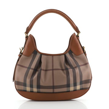 Burberry Brooklyn Handbag Smoked Check Coated Canvas Small