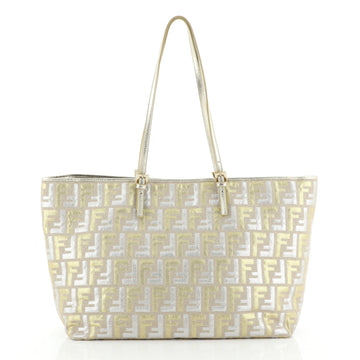 Fendi Roll Tote Metallic Zucca Canvas Large