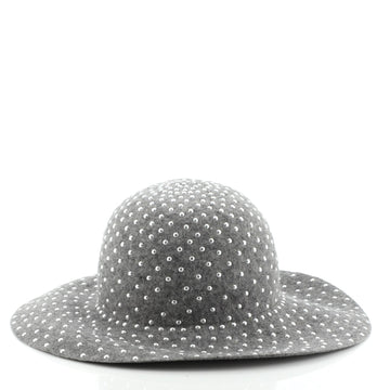 Gucci Wide-Brim Hat Studded Wool Felt