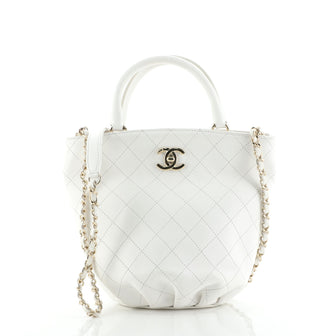 Chanel Chain Handle Bucket Bag Quilted Calfskin