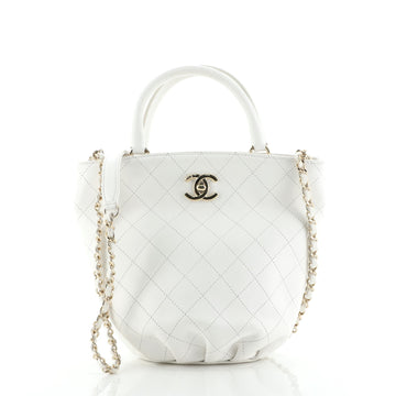 Chanel Chain Handle Bucket Bag Quilted Calfskin