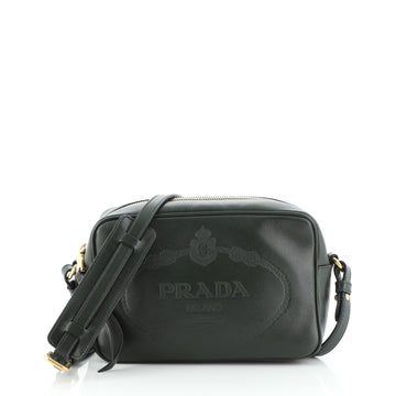 Prada Logo Camera Bag Embossed Leather Small