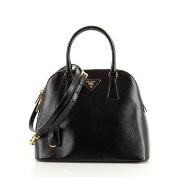 Prada Zip Around Convertible Dome Satchel Vernice Saffiano Leather North South