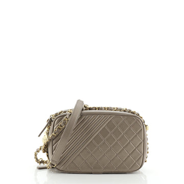 Chanel Coco Boy Camera Bag Quilted Leather Small
