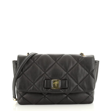 Salvatore Ferragamo Ginny Crossbody Bag Quilted Leather Medium