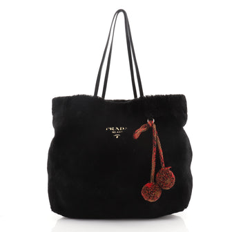 Prada PomPom Fur Tote Shearling Medium