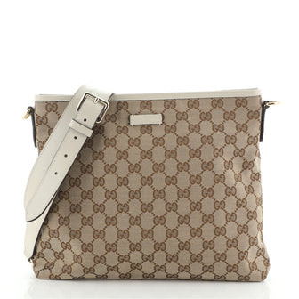 Gucci Flat Messenger Bag GG Canvas Medium