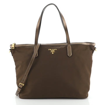 Prada Convertible Logo Tote Tessuto Medium
