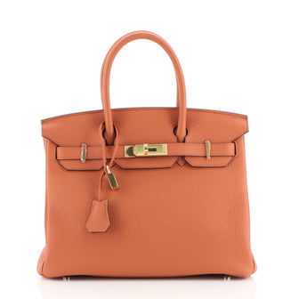 Hermes Birkin Handbag Orange Togo with Gold Hardware 30