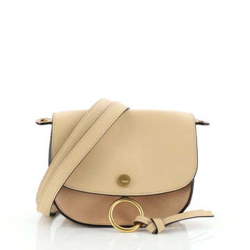 Chloe Kurtis Shoulder Bag Leather and Suede Mini