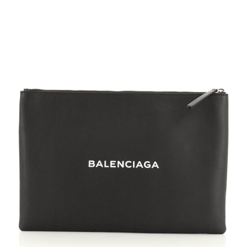 Balenciaga Everyday Logo Pouch Printed Leather Large