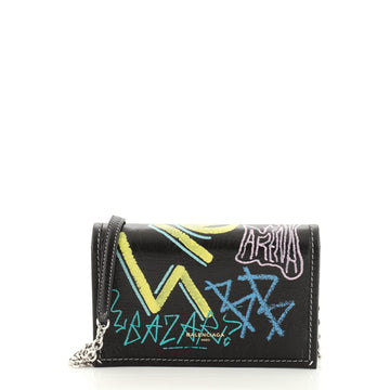 Balenciaga Graffiti Bazar Wallet on Chain Leather