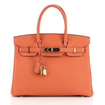 Hermes Birkin Handbag Orange Togo with Gold Hardware 30