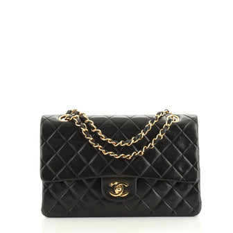 Chanel Vintage Classic Double Flap Bag Quilted Lambskin Medium