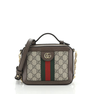 Gucci Ophidia Handle Shoulder Bag GG Coated Canvas Mini