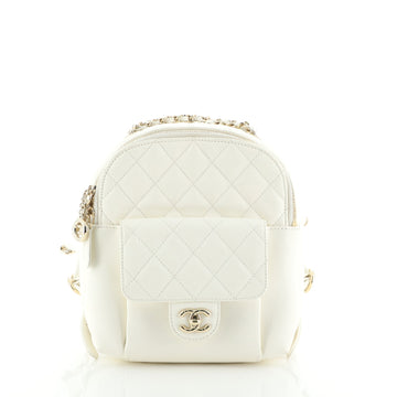 Chanel CC Day Backpack Quilted Caviar Mini