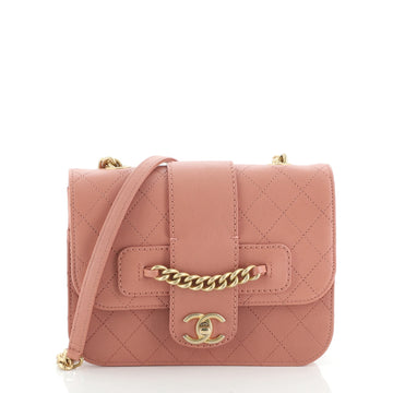 Chanel Front Chain Flap Bag Quilted Sheepskin Medium