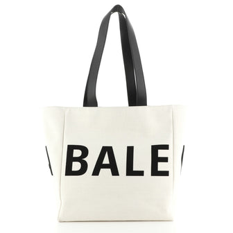 Balenciaga Logo Convertible Shopping Tote Canvas Medium