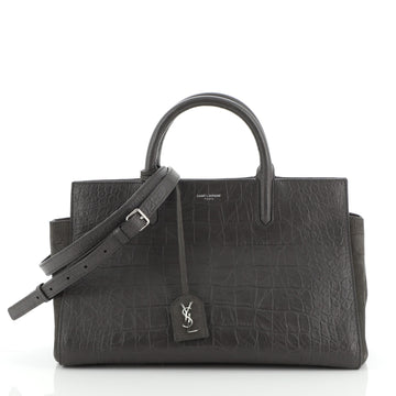 Saint Laurent Rive Gauche Cabas Crocodile Embossed Leather Small