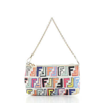Fendi Chain Pochette Zucchino Coated Canvas