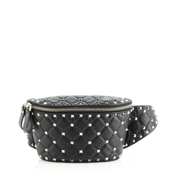 Valentino Rockstud Spike Belt Bag Quilted Leather Small