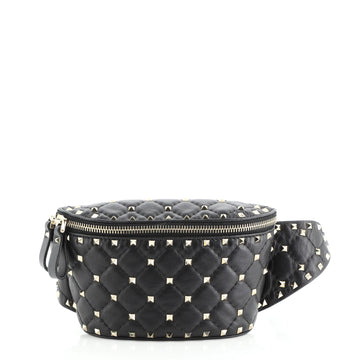 Valentino Rockstud Spike Belt Bag Quilted Leather Small