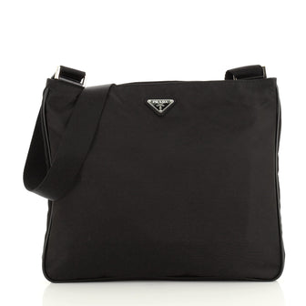 Prada Zip Top Messenger Bag Tessuto Large