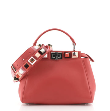 Fendi Peekaboo Bag Leather with Studded Detail Mini