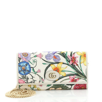 Gucci Wallet on Chain Flora Canvas