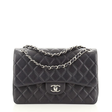 Chanel Classic Double Flap Bag Quilted Caviar Jumbo