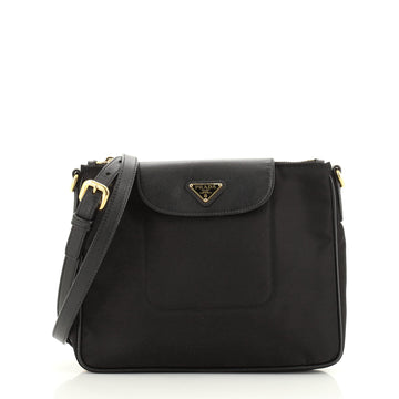 Prada Flap Zip Messenger Tessuto with Saffiano Leather Small