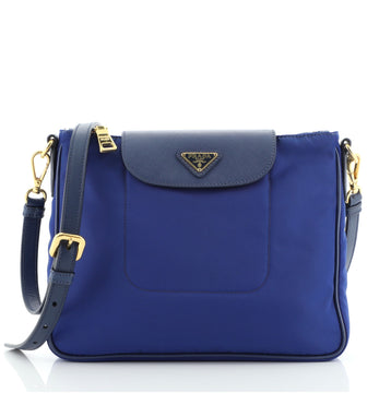 Prada Flap Shoulder Bag Tessuto with Saffiano Medium