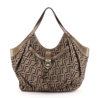 Fendi Chef Pocket Tote Zucca Canvas Large