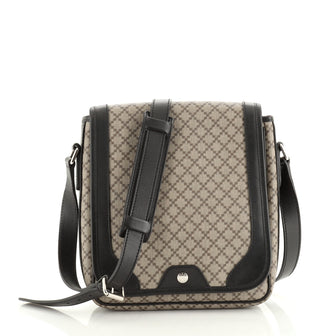 Gucci Snap Flap Messenger Bag Diamante Coated Canvas Medium