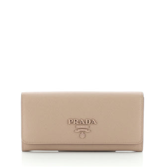Prada Monochrome Continental Wallet Saffiano Leather Long