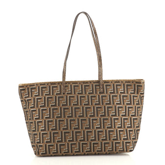 Fendi Roll Tote Printed Zucca Canvas Medium