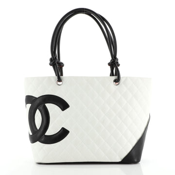 Chanel Cambon Tote Quilted Leather Large