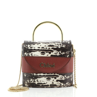 Chloe Aby Lock Bag Lizard Embossed Leather Small