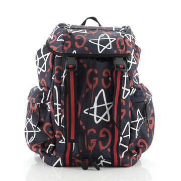 Gucci Techpack Backpack GucciGhost Print Canvas