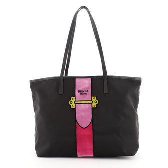 Prada Cahier Tote Tessuto With Velvet Large