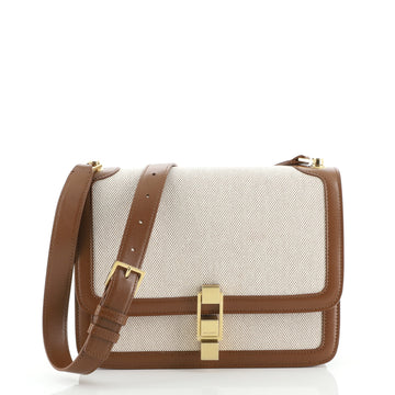 Saint Laurent Carre Satchel Canvas with Leather Medium