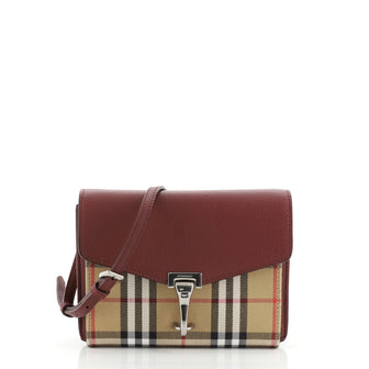 Burberry Macken Crossbody Bag Leather and House Check Canvas Small