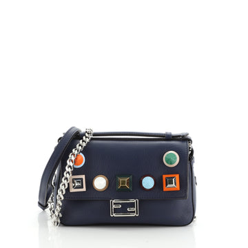 Fendi Double Baguette Studded Leather Micro
