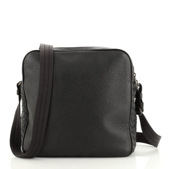 Bottega Veneta Zip Around Messenger Bag Leather with Intrecciato Detail Small