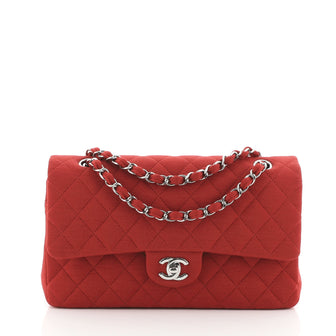 Chanel Classic Double Flap Bag Quilted Jersey Medium