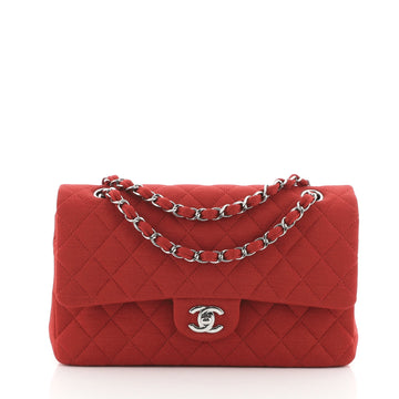 Chanel Classic Double Flap Bag Quilted Jersey Medium