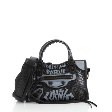 Balenciaga City Graffiti Classic Studs Bag Leather Mini