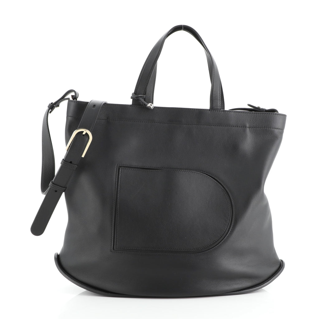 Delvaux Pin Cabas Tote Leather Black 5711249